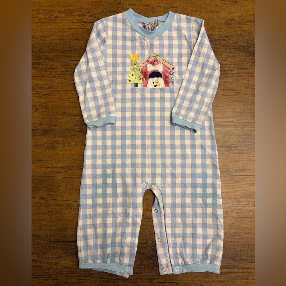 Three Sisters Checkered Christmas Puppy Romper